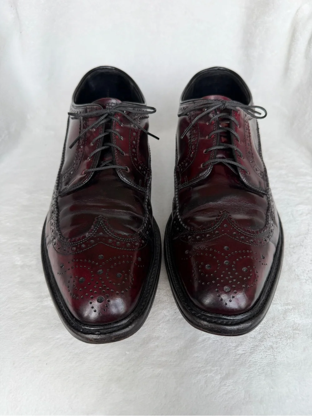 Vintage Hanover Masterflex Wingtip Oxford Men's Leather Shoes Burgundy 8.5
